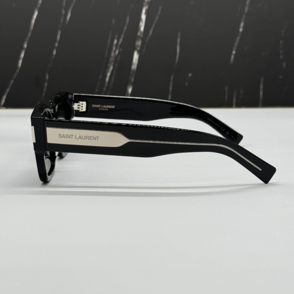 NEW SL617 001 SAINT LAURENT SQUARE SL 617 001 BLACK UNISEX SUNGLASSES - Picture 6 of 11